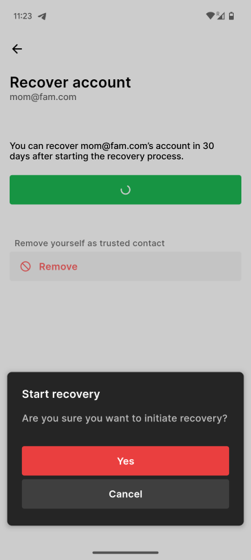 Initiate Account Recovery